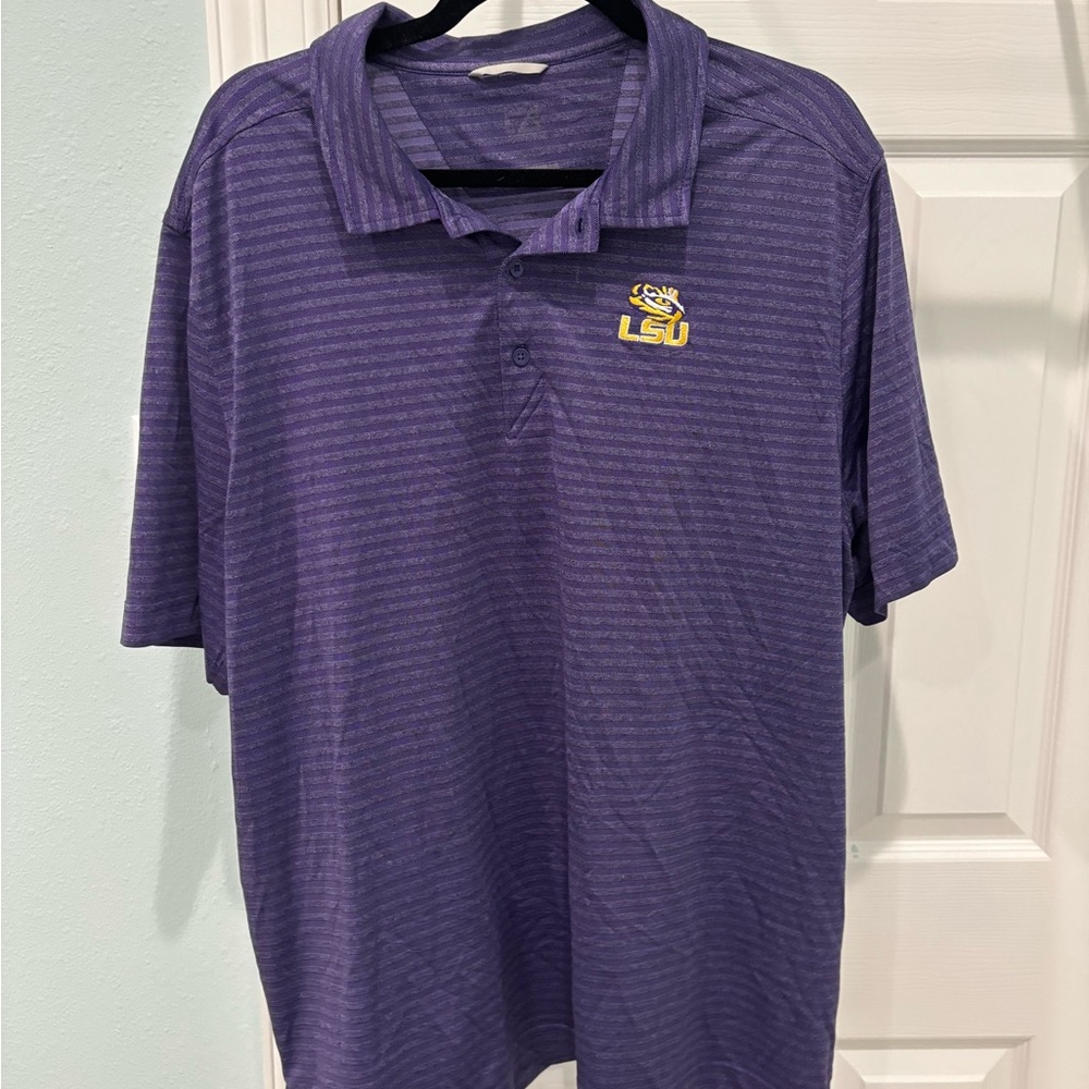 Men's Purple Striped Polo Shirt